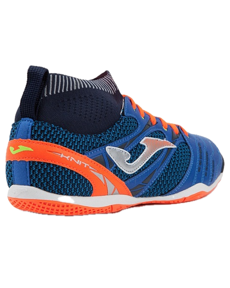 Joma Mens Knit 805 Indoor Futsal Sock Shoes Football Boots in Royal/Orange