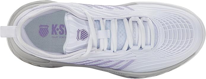 K-Swiss Womens Hypercourt Supreme 2 Clay Herrinbone Tennis Shoes in White/Lunar