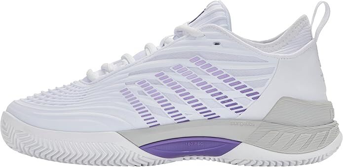 K-Swiss Womens Hypercourt Supreme 2 Clay Herrinbone Tennis Shoes in White/Lunar