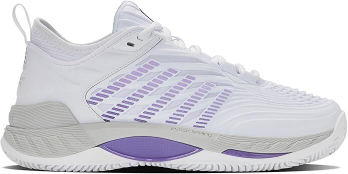 K-Swiss Womens Hypercourt Supreme 2 Clay Herrinbone Tennis Shoes in White/Lunar