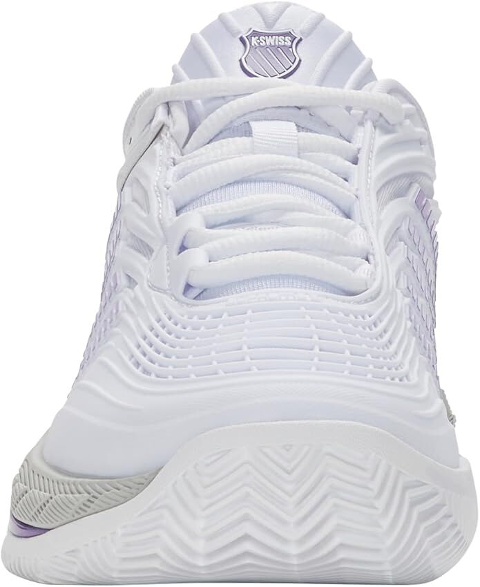 K-Swiss Womens Hypercourt Supreme 2 Clay Herrinbone Tennis Shoes in White/Lunar