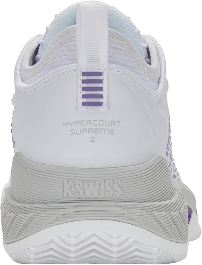 K-Swiss Womens Hypercourt Supreme 2 Clay Herrinbone Tennis Shoes in White/Lunar