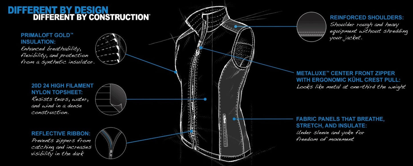 Womens Firefly Puffer Vest Insulated Primaloft Gold Sleeveless Winter - Ash