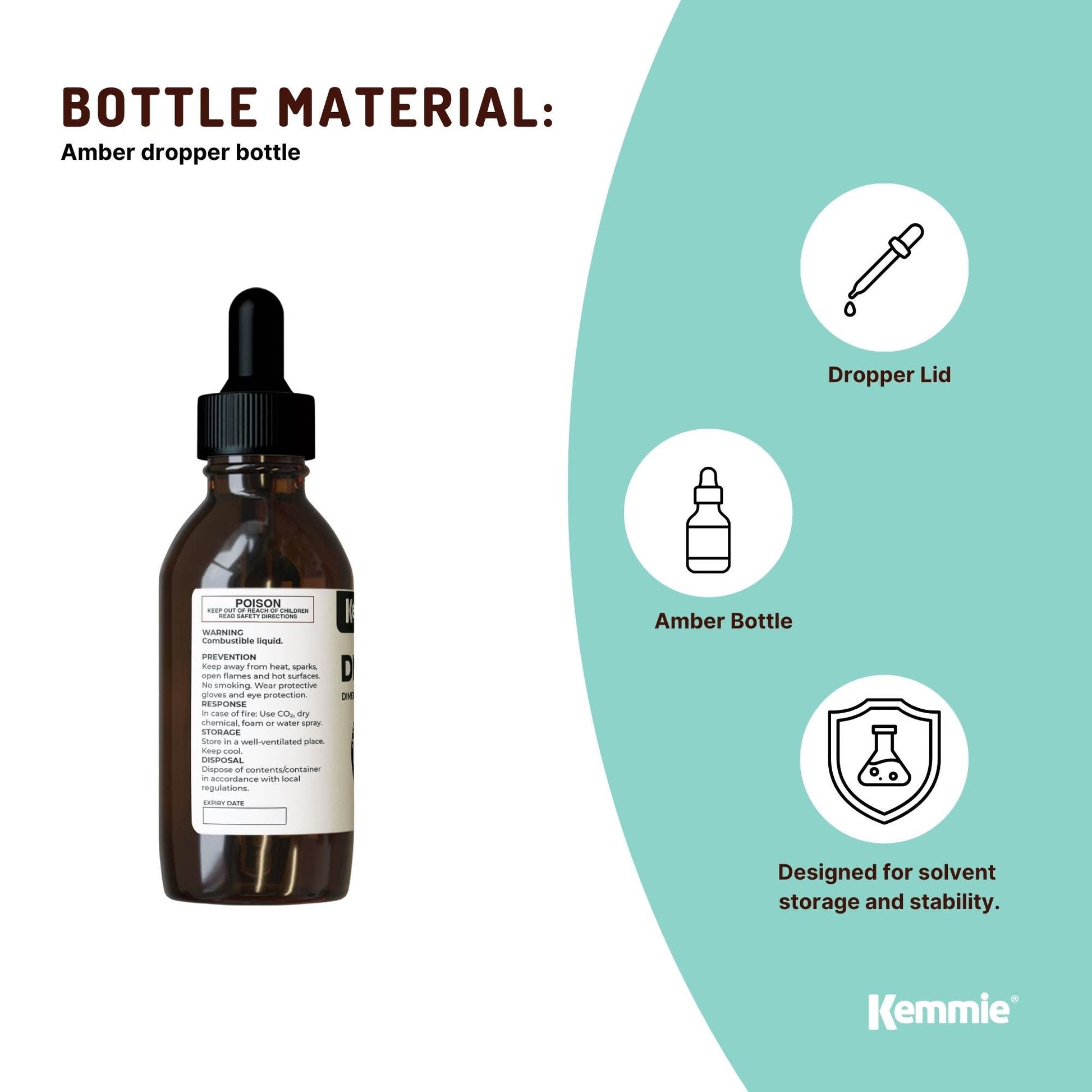Kemmie 100ml DMSO Liquid 99.9% - Pure USP Grade Dimethyl Sulfoxide Dropper-4