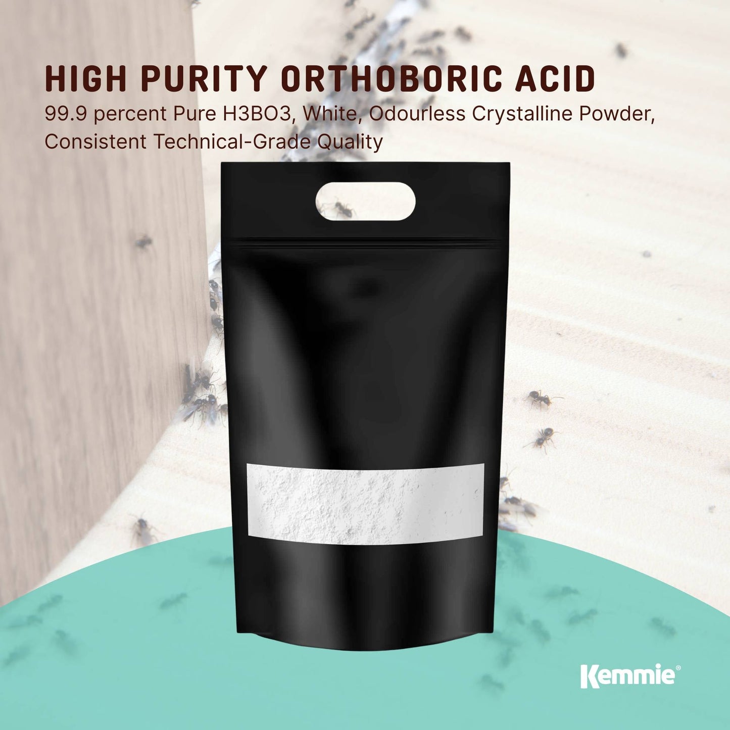 Kemmie 20Kg Boric Acid Powder 99.9% Pure - Soluble Orthoboric Acid H3BO3-1