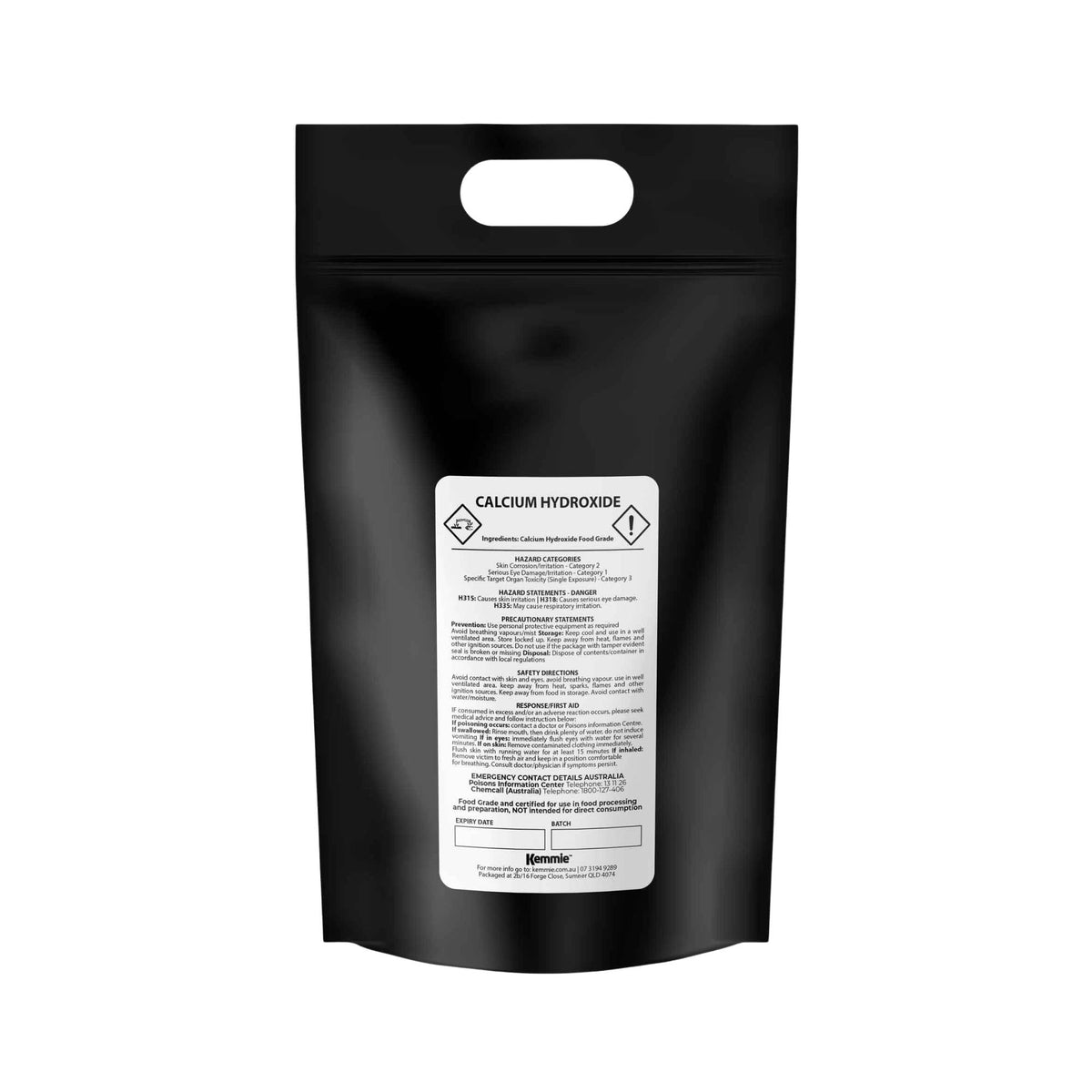 Kemmie Bulk 20Kg Calcium Hydroxide Powder - Food Grade Pickling Lime FCC-0