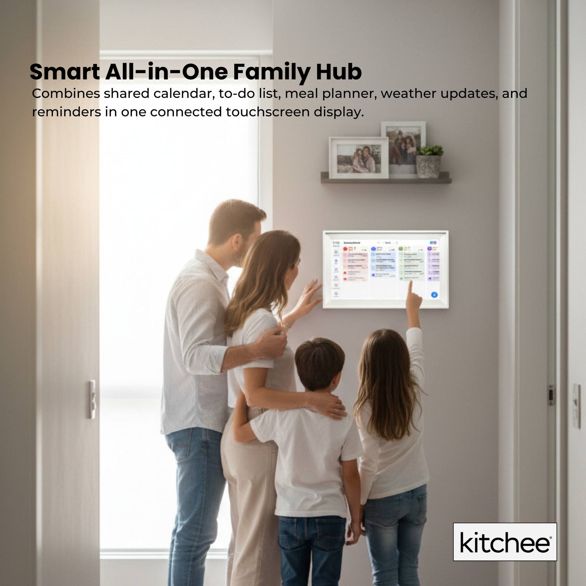 Kitchee 10" Digital Calendar Smart Family Planner - 25.5cm Touchscreen White-2