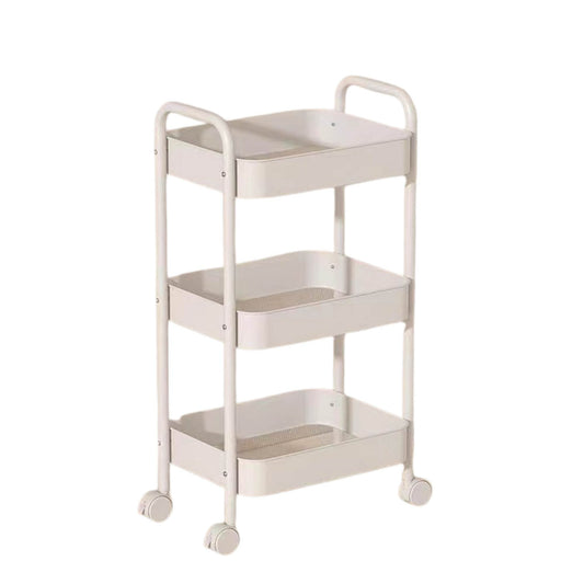 Kitchee 3-Tier Kitchen Storage Cart Trolley with Wheels - Shelf Organiser WHITE-0