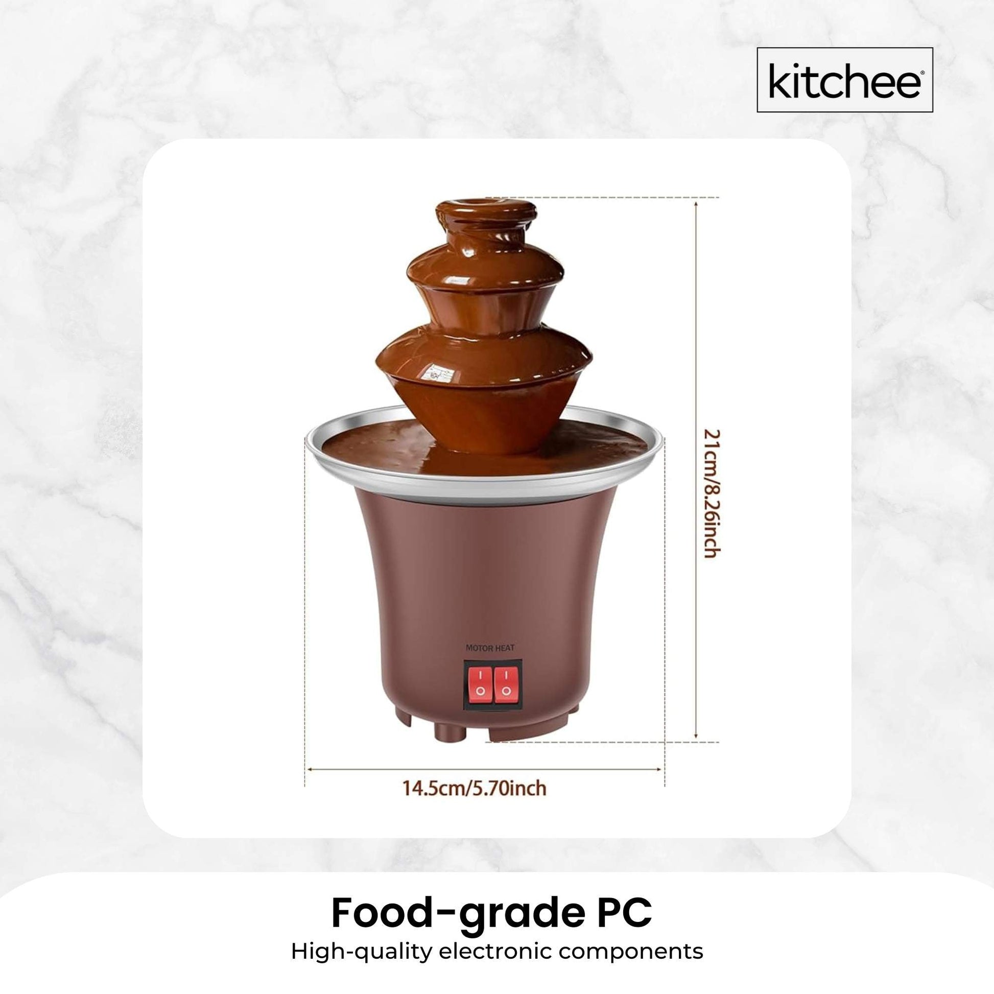 Kitchee 3 Tier Mini Chocolate Fountain Fondue Electric Machine-3