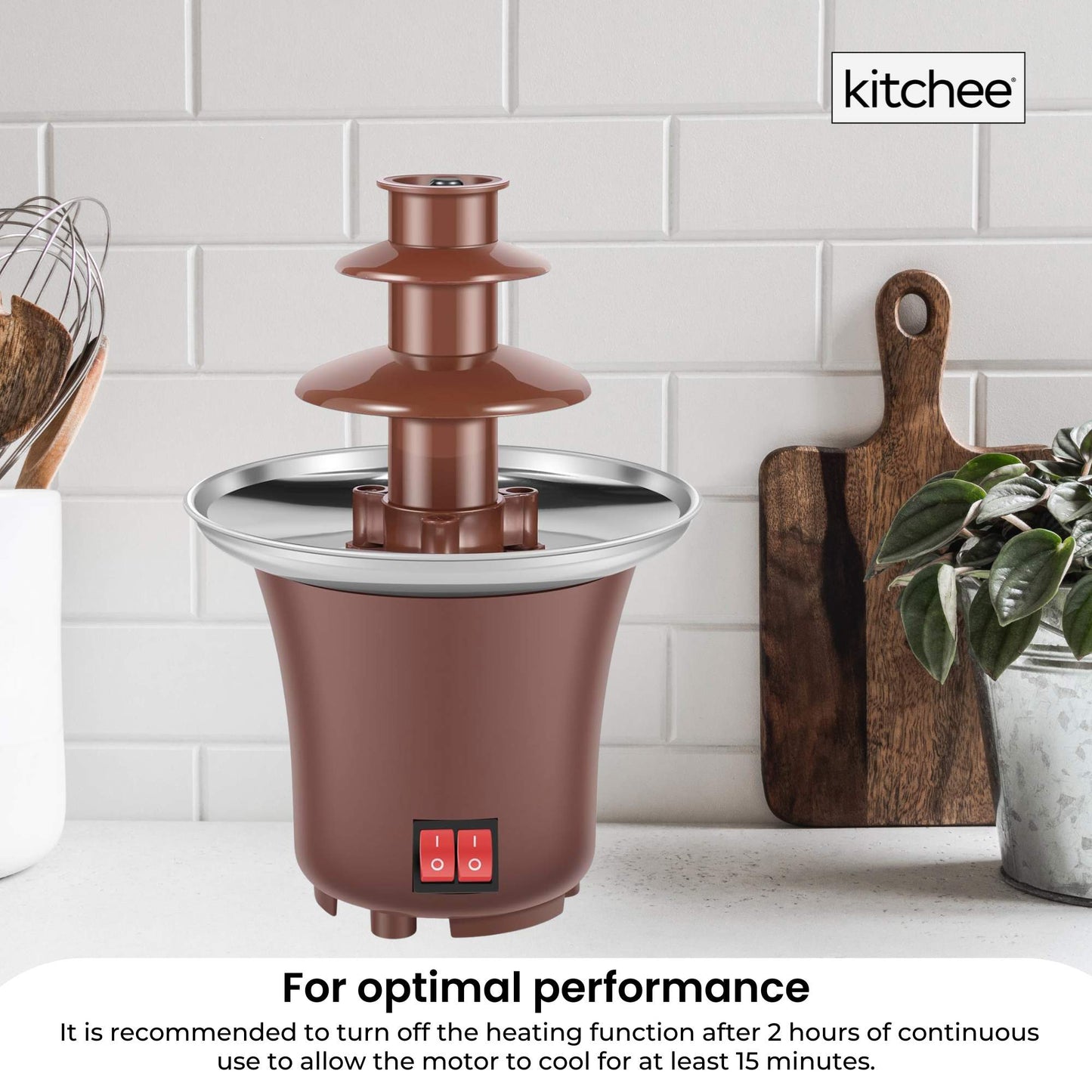 Kitchee 3 Tier Mini Chocolate Fountain Fondue Electric Machine-4