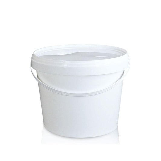 Kitchee Bulk 10x 2L Plastic Buckets + Lids - Empty White With Handle Small Pail-0