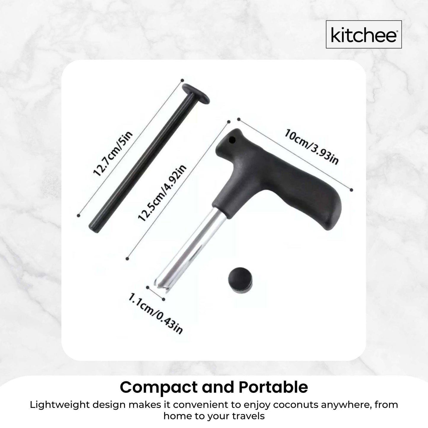 Kitchee Coconut Opener - Stainless Steel Hole Punch Kitchen Tool-2
