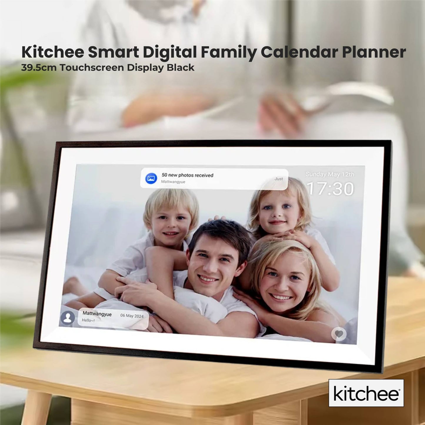 Kitchee Digital Calendar Smart Family Planner - 39.5cm Touchscreen Display Black-1