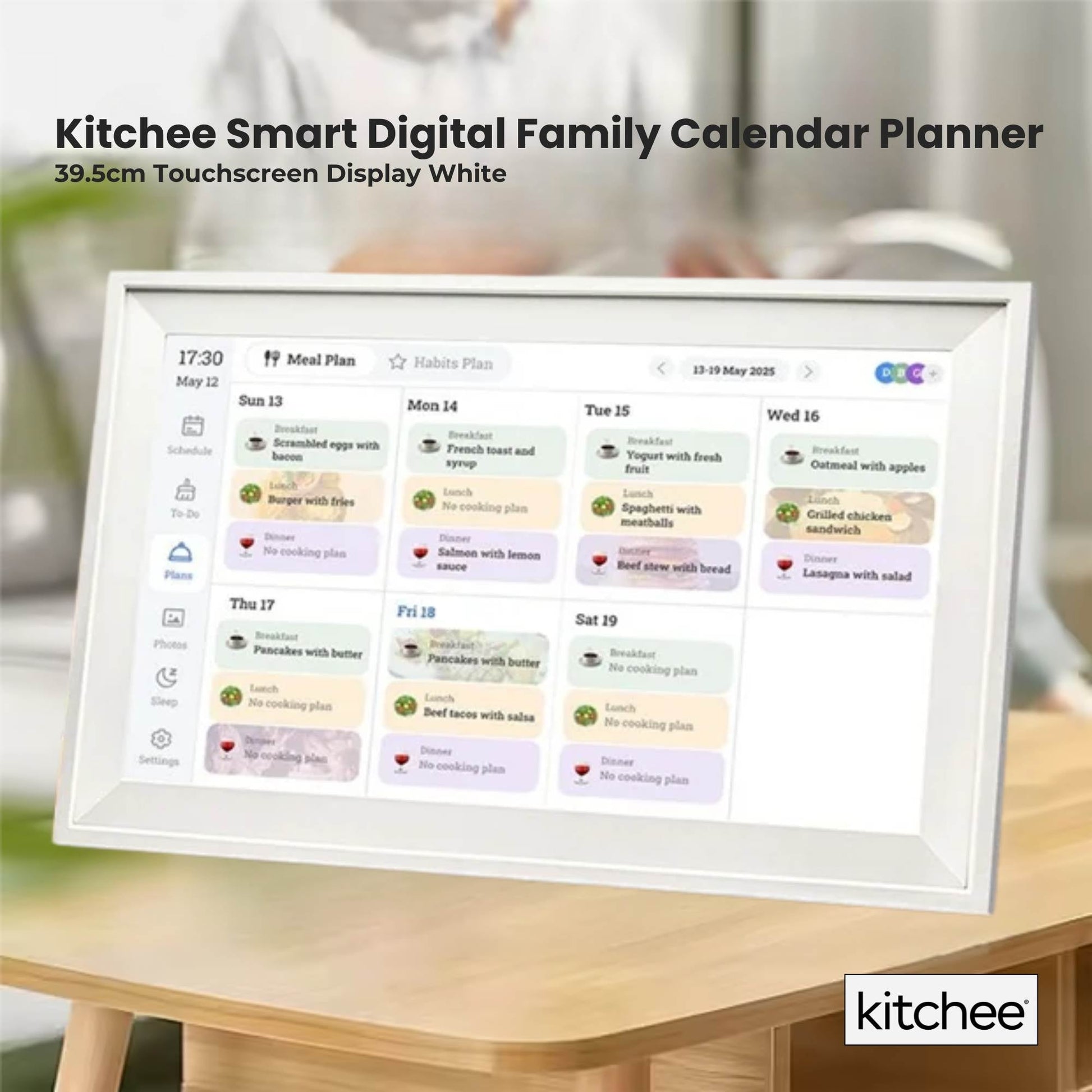 Kitchee Digital Calendar Smart Family Planner - 39.5cm Touchscreen Display White-1