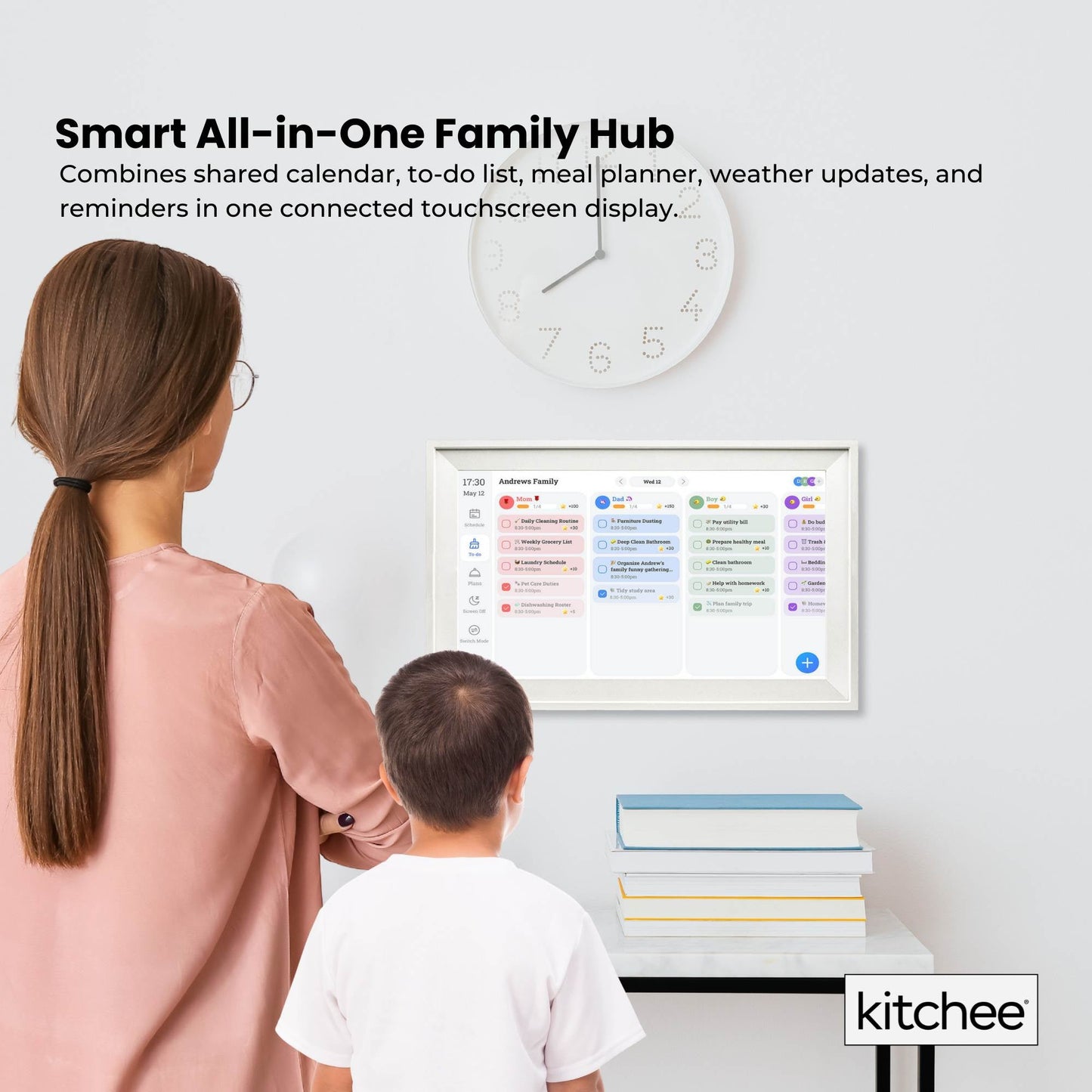 Kitchee Digital Calendar Smart Family Planner - 39.5cm Touchscreen Display White-2
