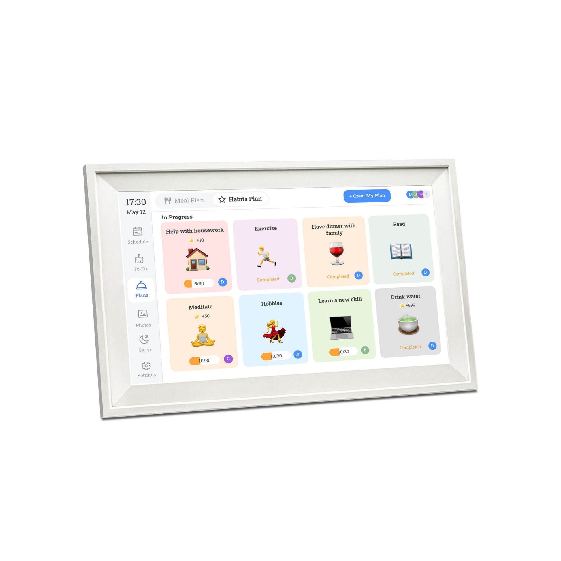 Kitchee Digital Calendar Smart Family Planner - 39.5cm Touchscreen Display White-0