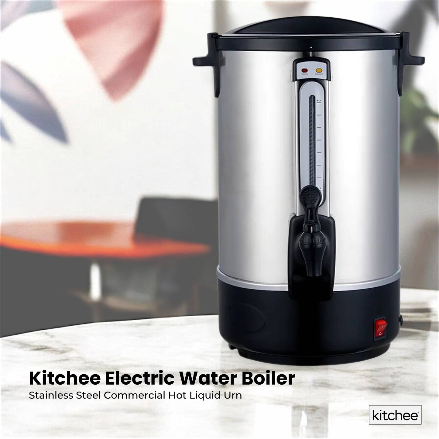Kitchee Electric Stainless Steel Water Boiler - Commercial Hot Liquid Urn-1