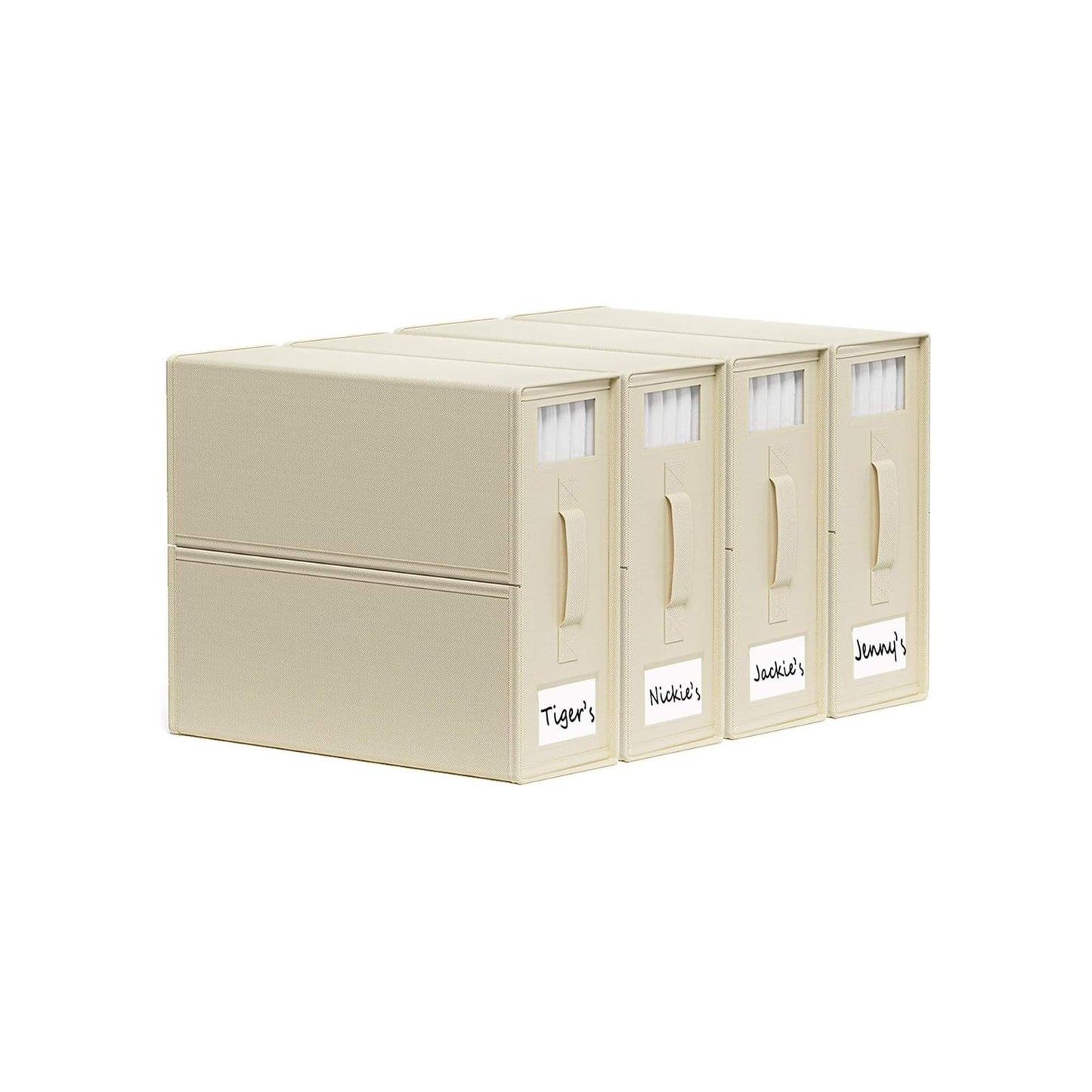Kitchee Foldable Bed Sheet Storage Boxes – Linen Blanket & Closet Organiser Beige-5