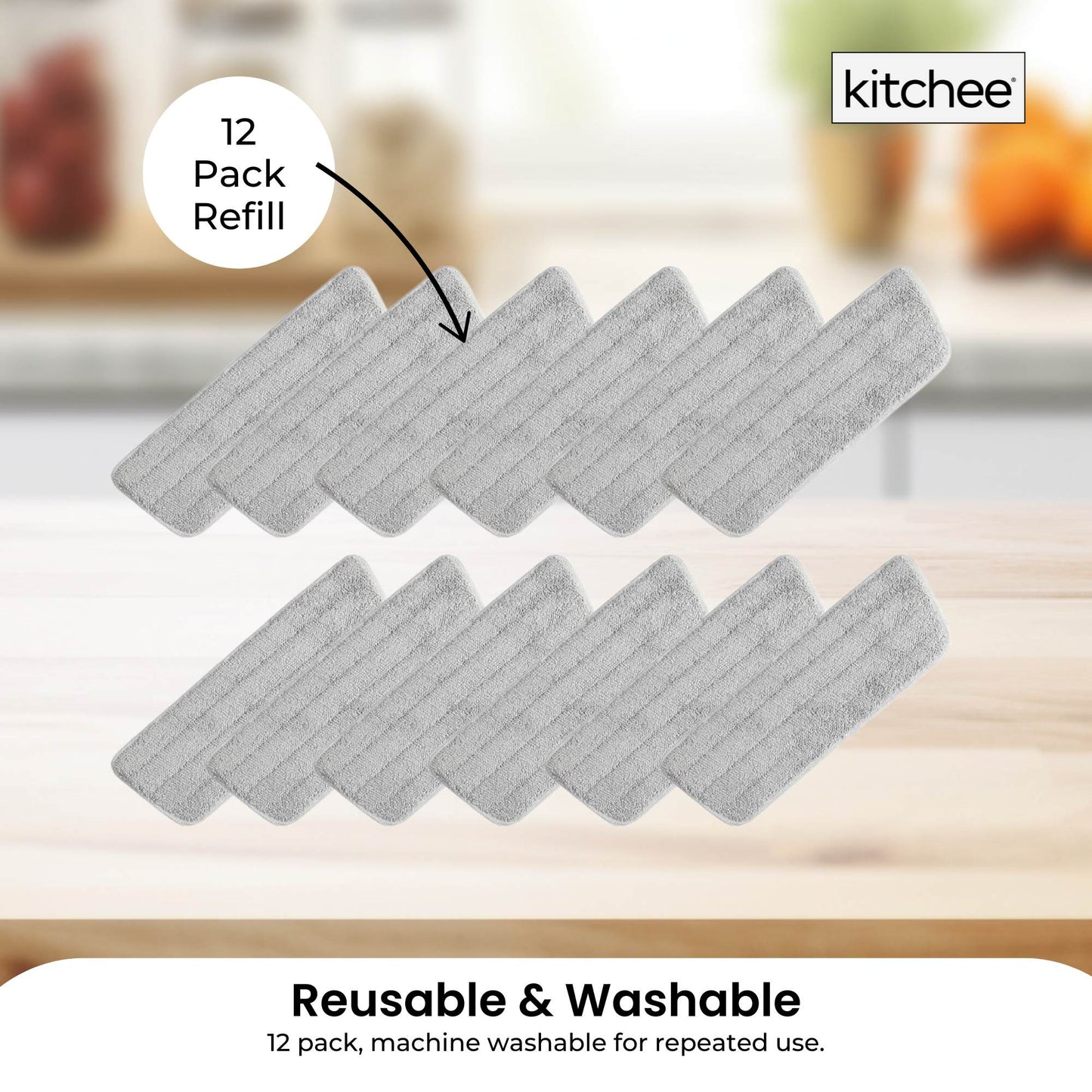 Kitchee Replacement Microfibre Mop Pad for Kitchee Refillable Spray Floor Mop-1