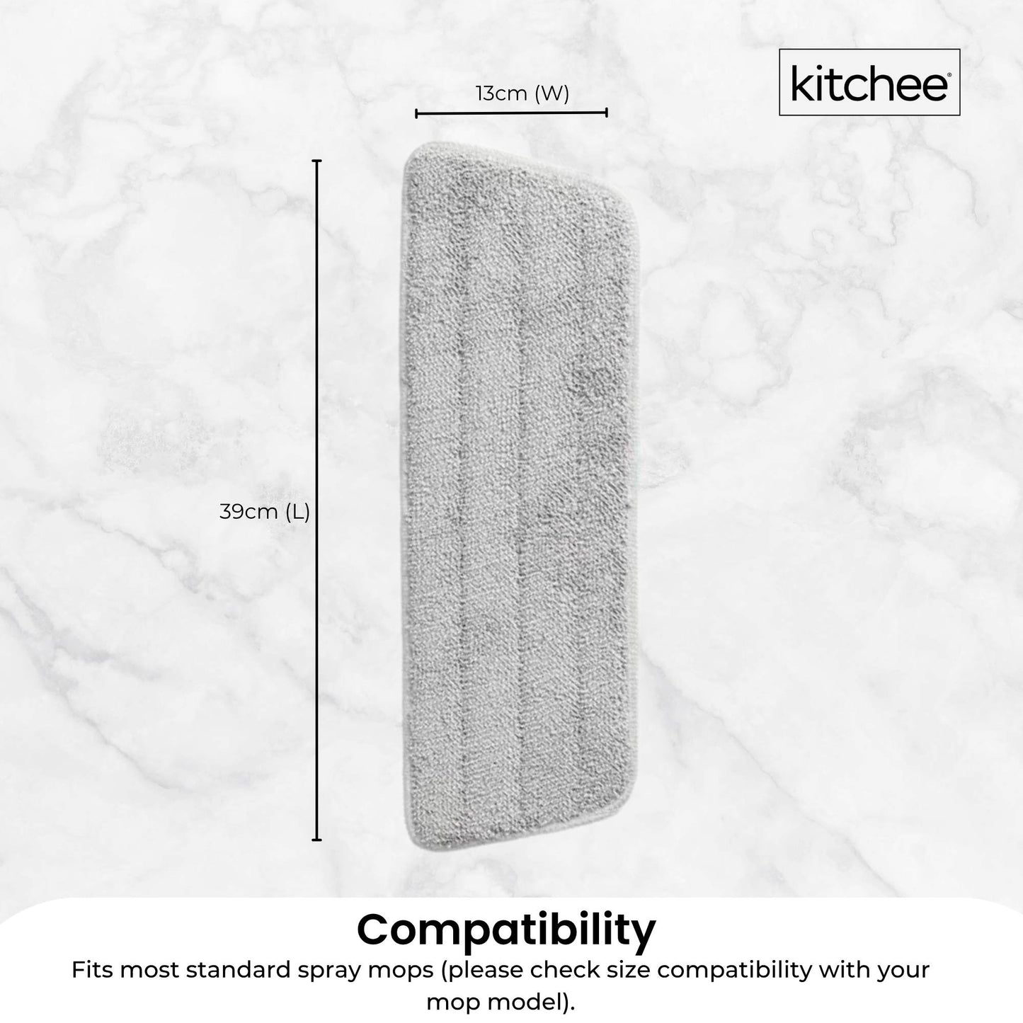 Kitchee Replacement Microfibre Mop Pad for Kitchee Refillable Spray Floor Mop-2