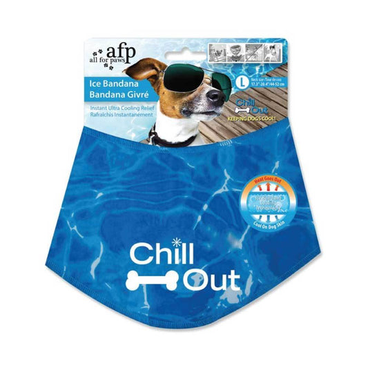 L - Dog Cooling Bandana Ice Neck Collar AFP Chill Out Pet Cool Scarf Cold Large-0
