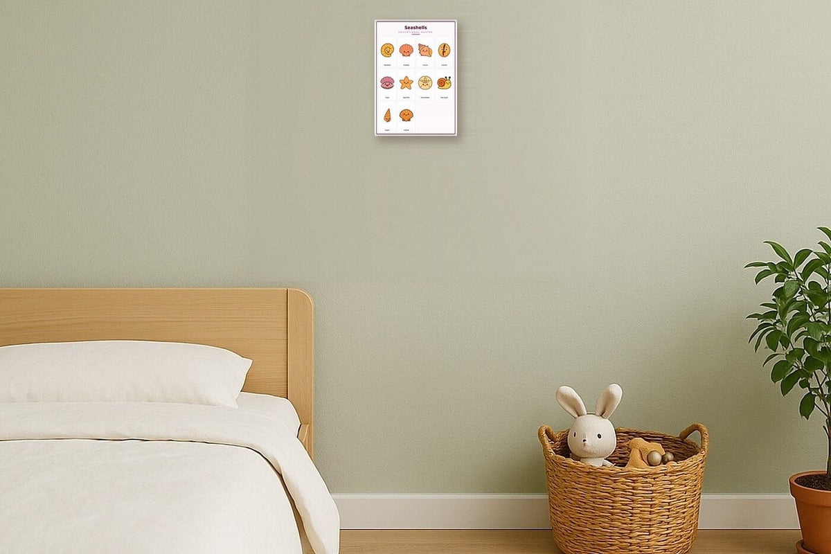 Seashells: A4 Matte Laminated Educational Poster Print - 210x297mm