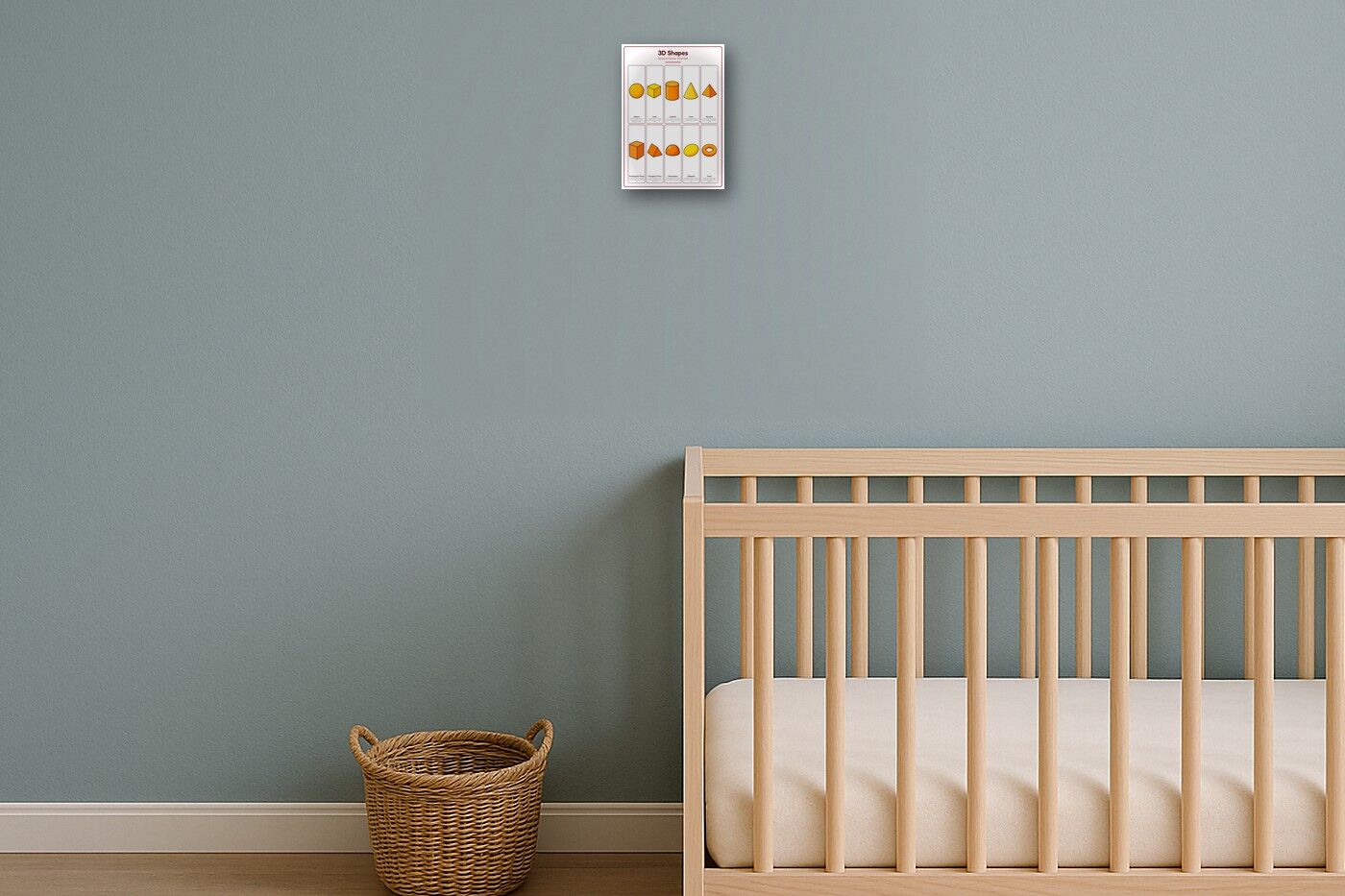 3D Shapes: A4 Matte Laminated Educational Poster Print - 210x297mm