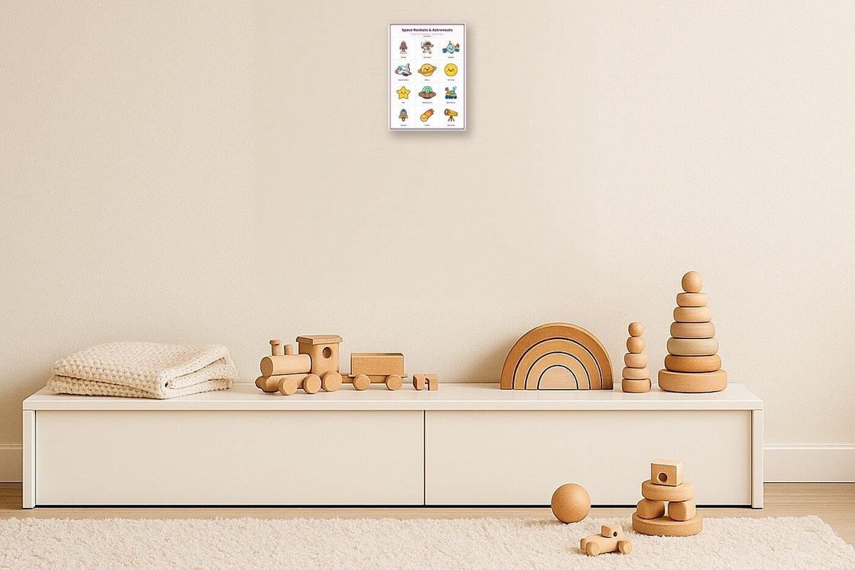 Space Rockets & Astronauts: A4 Matte Laminated Educational Poster Print - 210x297mm