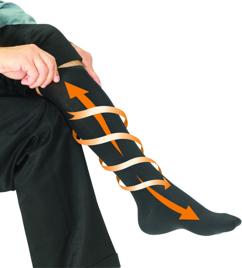 Lewis N. Clark Compact Travel Compression Socks Anti Fatigue Support - Black (Medium Size)