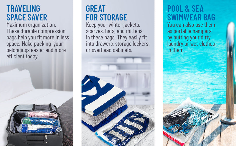 4x Lewis N. Clark Compression Bag Clothes Seal Storage Bags Space Saver Travel-4