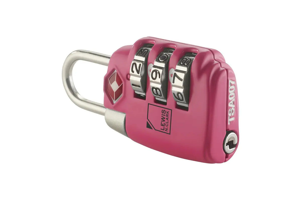 Lewis N. Clark PadLock Suitcase Travel TSA Approved Combination Lock - Pink-2