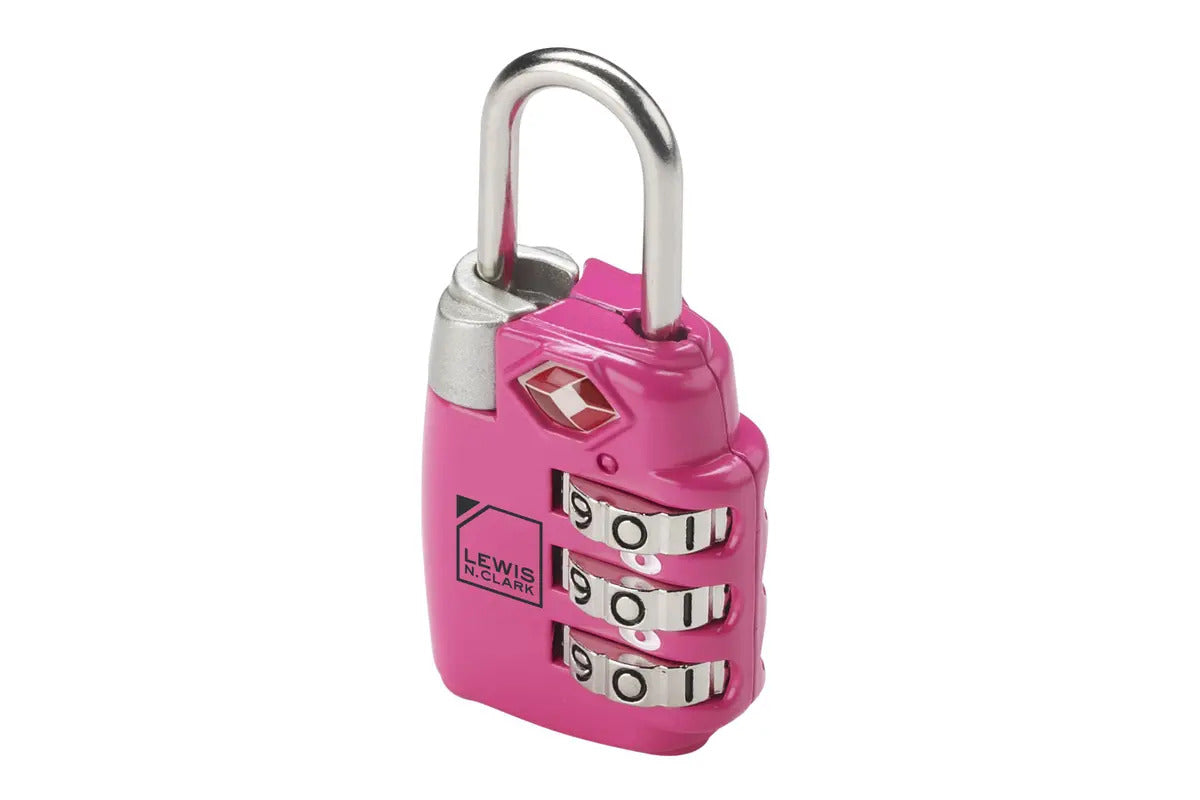 Lewis N. Clark PadLock Suitcase Travel TSA Approved Combination Lock - Pink-0
