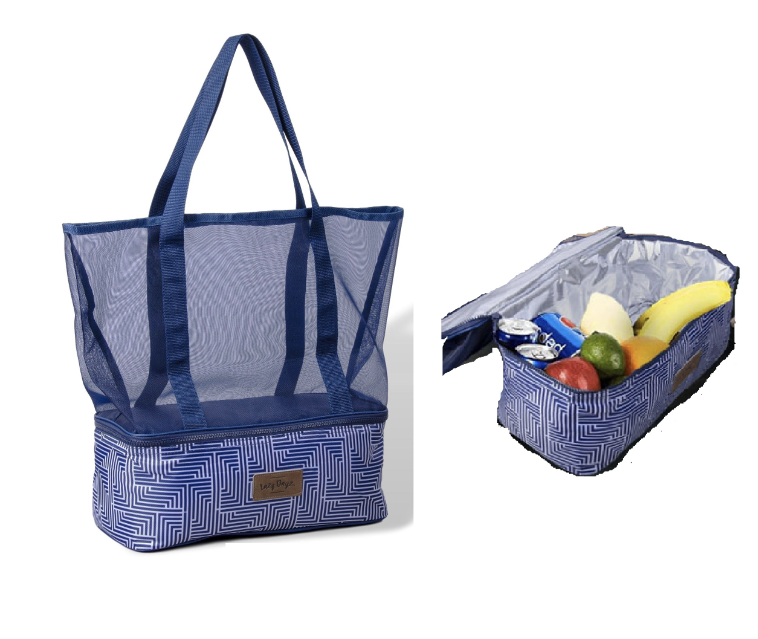 Extra Large 2-in-1 Insulated Mesh Tote Bag Zipper Cooler Picnic Storage Beach Makena-2