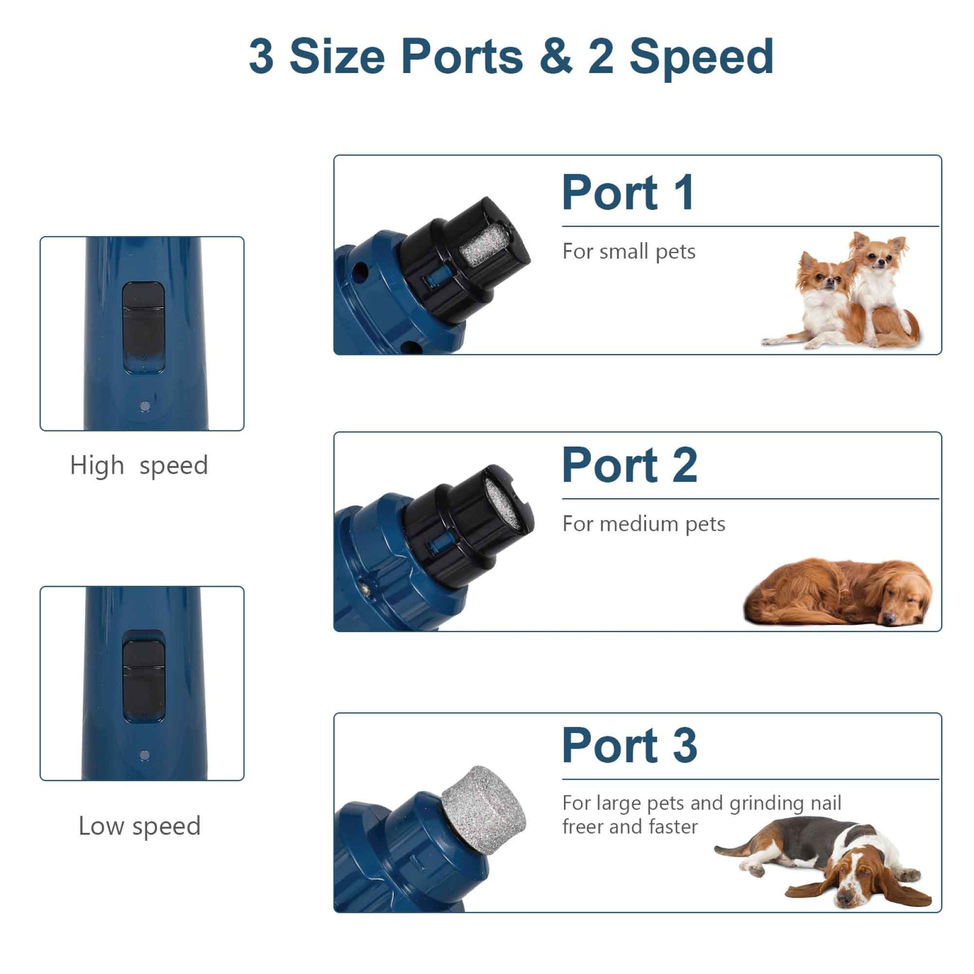 LED Light Pet Nail Grinder Dog Cat Electric Trimmer 2 Speed Rechargeable Filer-2
