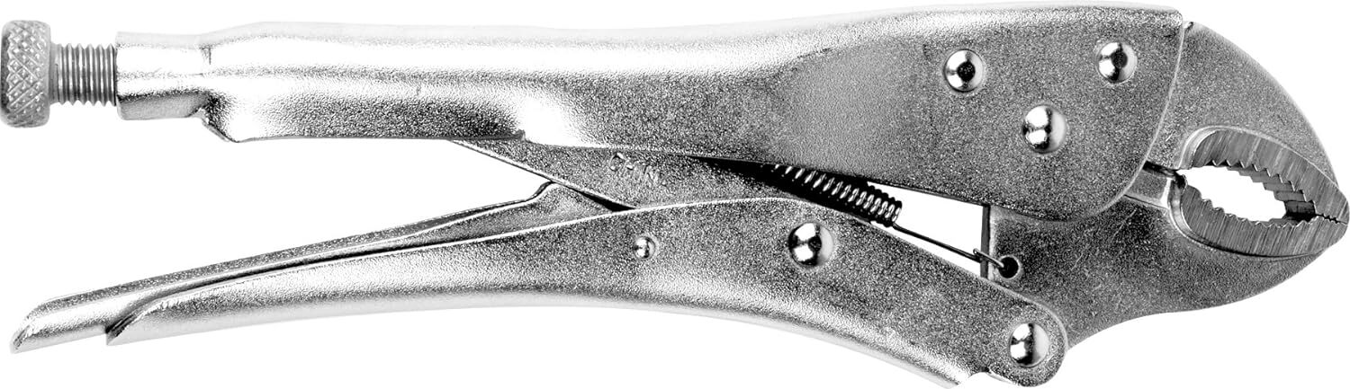10" Locking Pliers Grip Lock Curved Jaw Steel-0