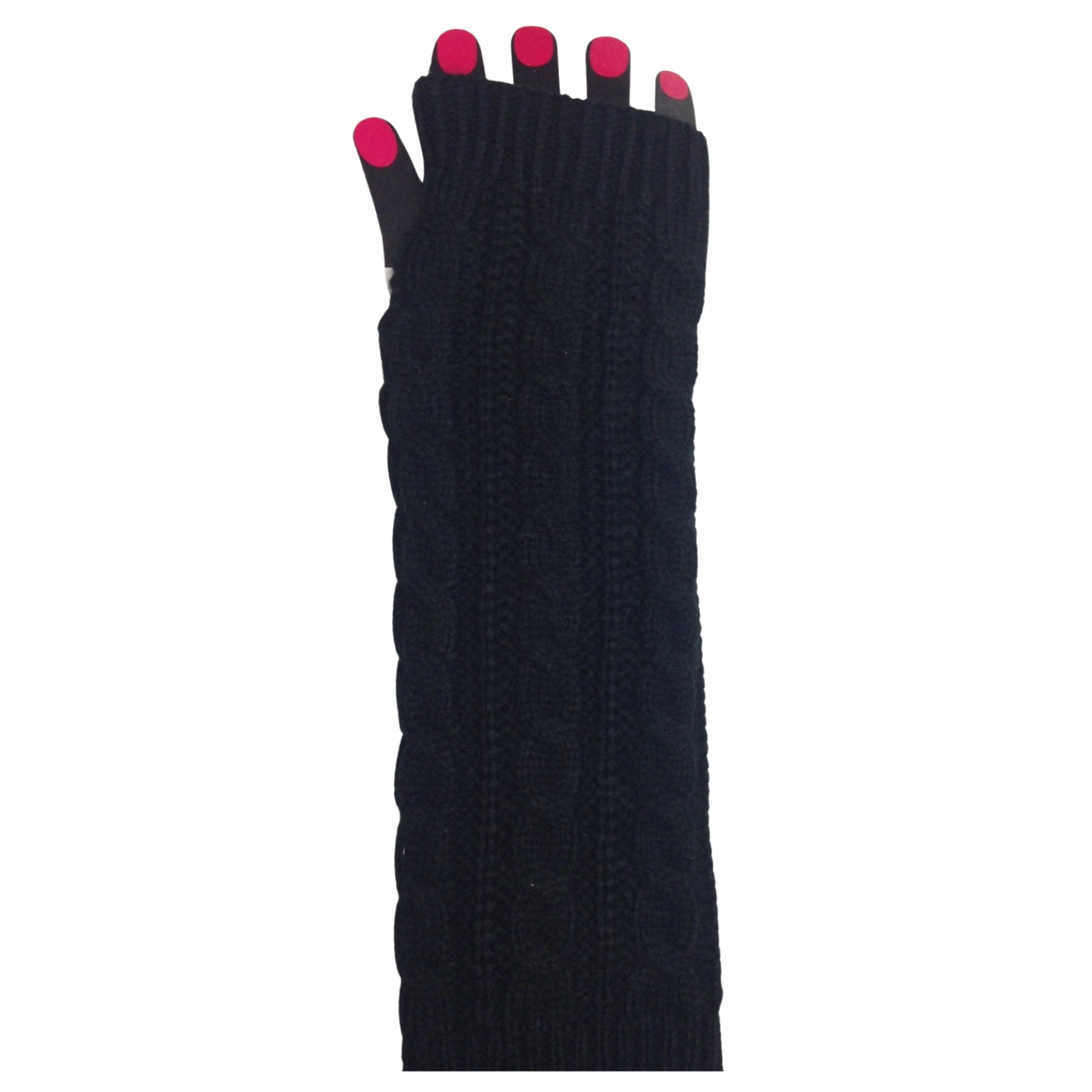 1 Pair Womens Arm Warmers Fingerless Gloves Knitted Long Winter - Assorted-3