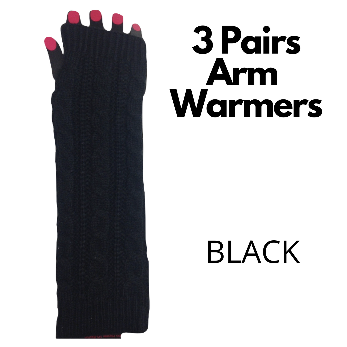 3x Set Arm Warmers Knitted Long Fingerless Gloves Winter Mitten Womens Cover New-3