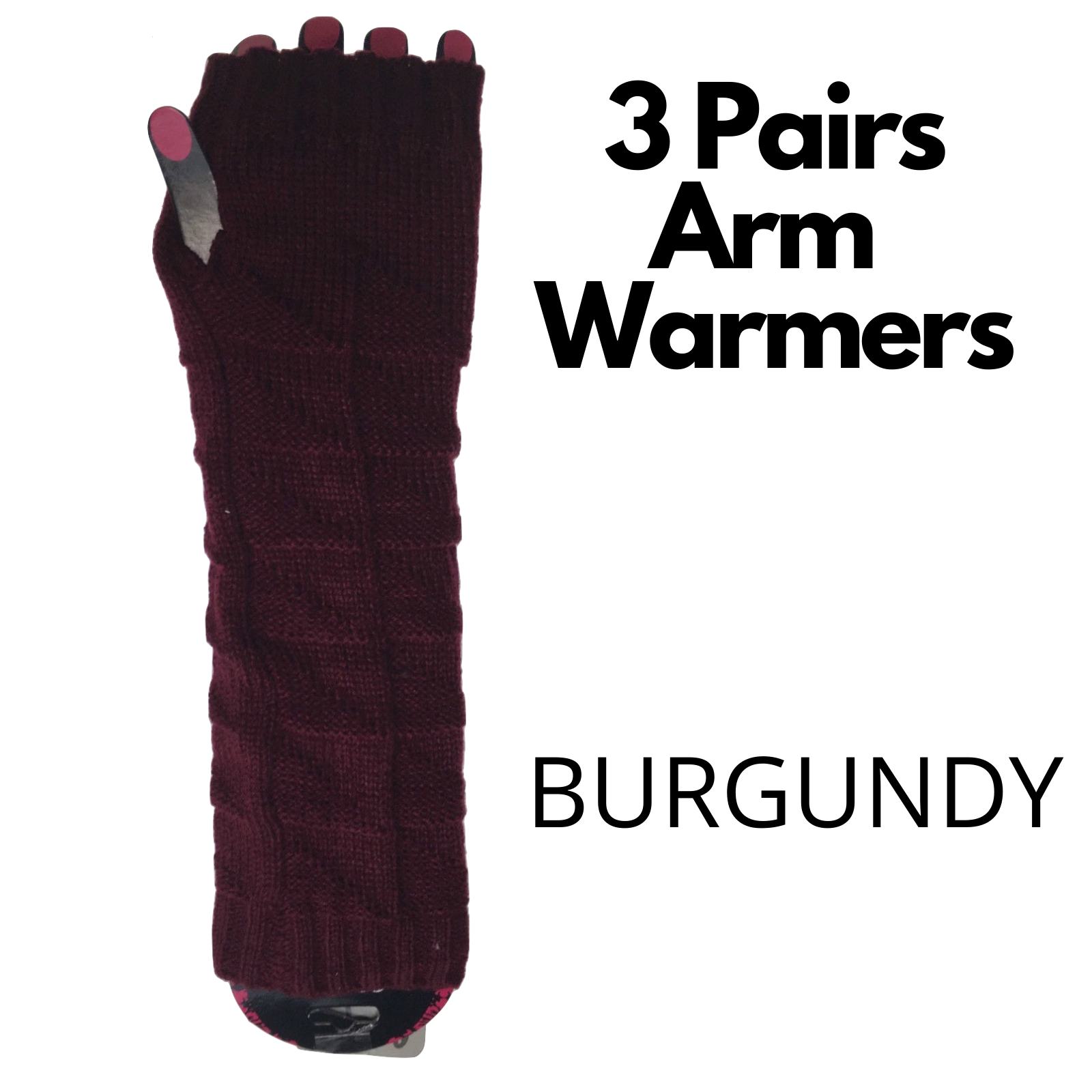 3x Set Arm Warmers Knitted Long Fingerless Gloves Winter Mitten Womens Cover New-5