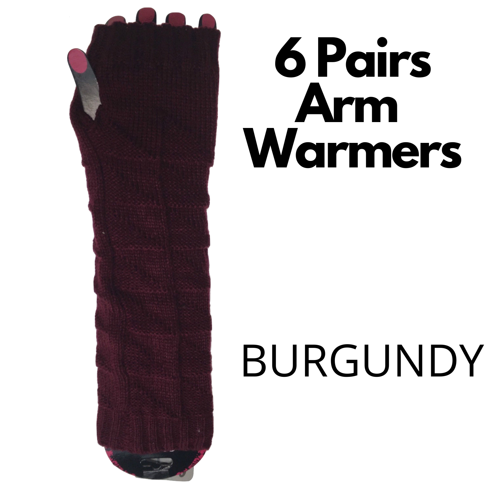 6x Set Arm Warmers Knitted Long Fingerless Gloves Winter Mitten Womens Cover New-5