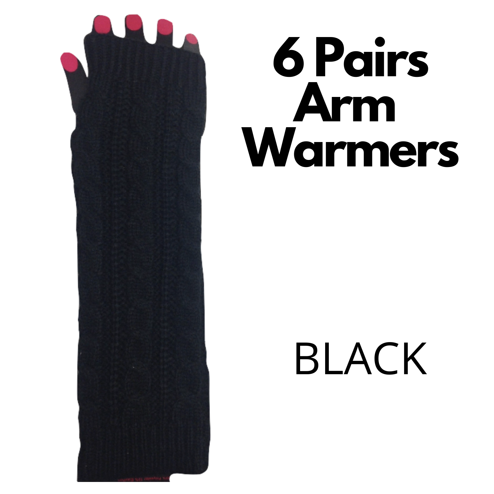 6x Set Arm Warmers Knitted Long Fingerless Gloves Winter Mitten Womens Cover New-3