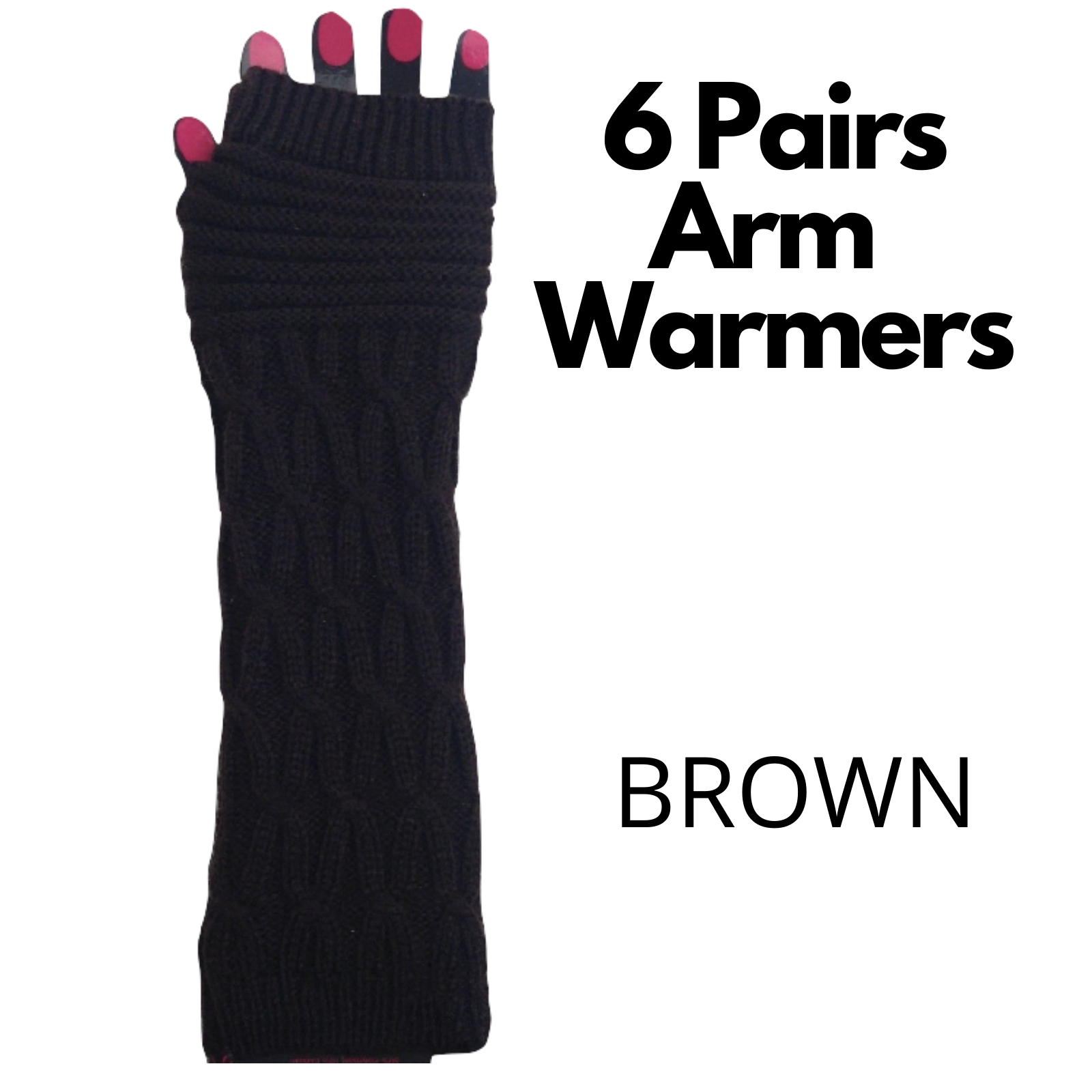 6x Set Arm Warmers Knitted Long Fingerless Gloves Winter Mitten Womens Cover New-4