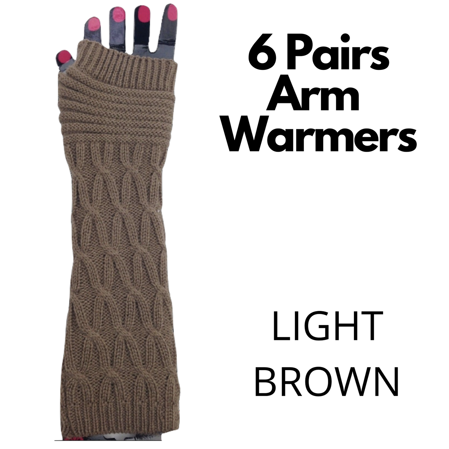 6x Set Arm Warmers Knitted Long Fingerless Gloves Winter Mitten Womens Cover New-8