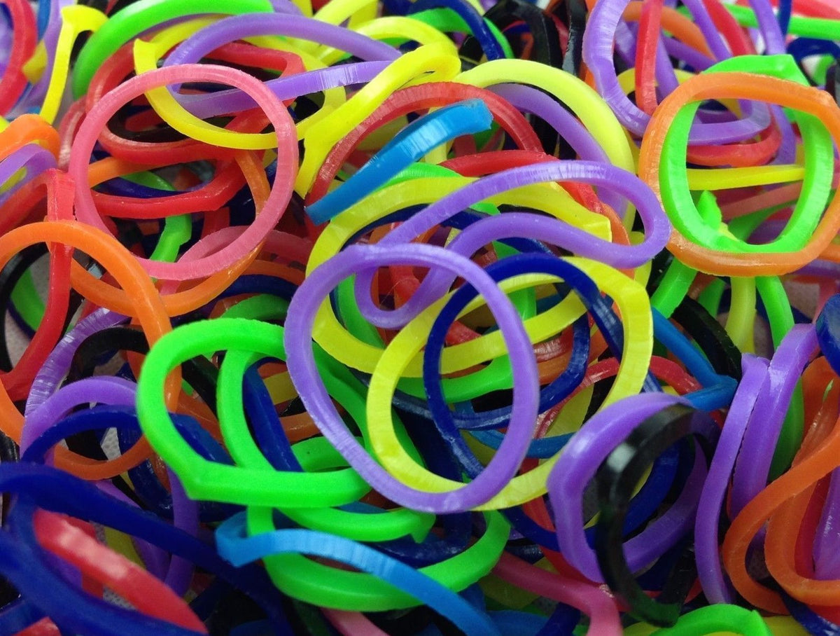 2400 LOOM BANDS Rubber Refill Kit DIY Magical Bracelet 96 S Clips, 8 Hooks - Rainbow
