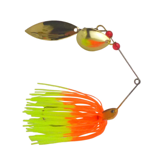 Dekoi 15gm LS17 Closed Eye Spinnerbait, Orange Lime, Qty 2-0