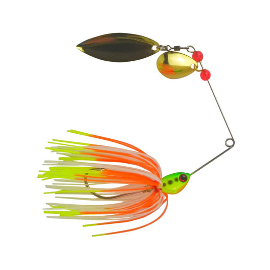 Dekoi 17gm LS21 Closed Eye Spinnerbait, Orange Green, Qty 2-0