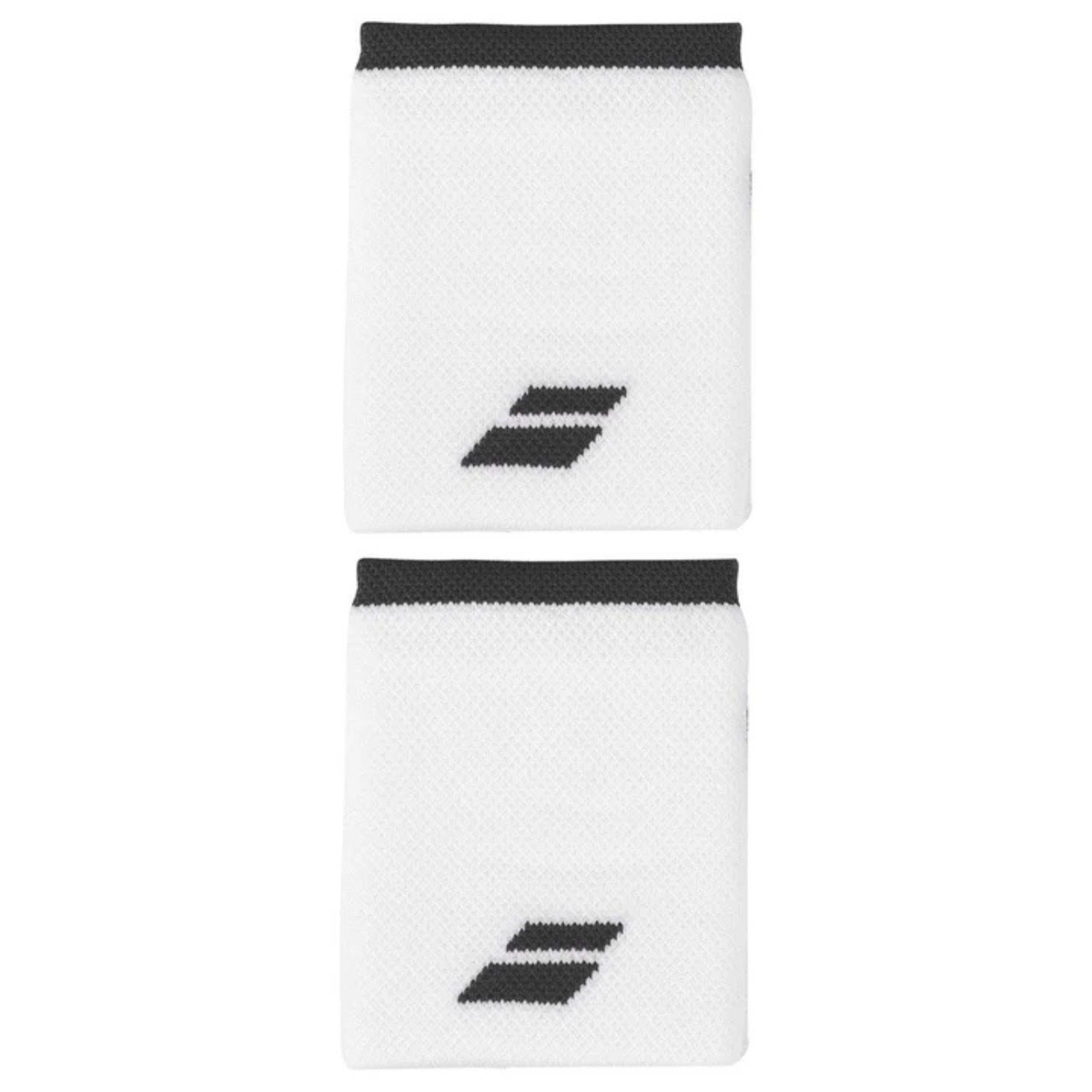 2-Pack Babolat Logo Jumbo Wristband Jumbo in White/Dark Grey (Rabbit)