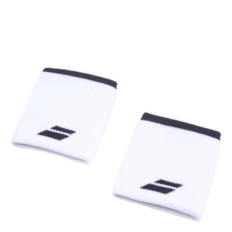 2-Pack Babolat Logo Jumbo Wristband Jumbo in White/Dark Grey (Rabbit)