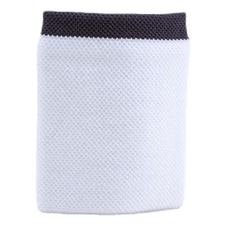 2-Pack Babolat Logo Jumbo Wristband Jumbo in White/Dark Grey (Rabbit)