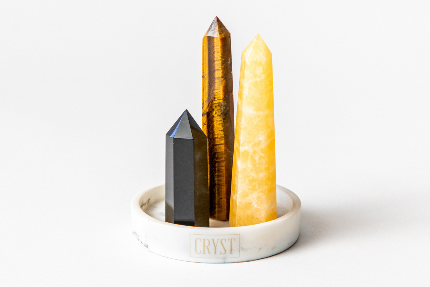 Leo Crystal Trio - Tiger's Eye, Orange Calcite + Onyx-3