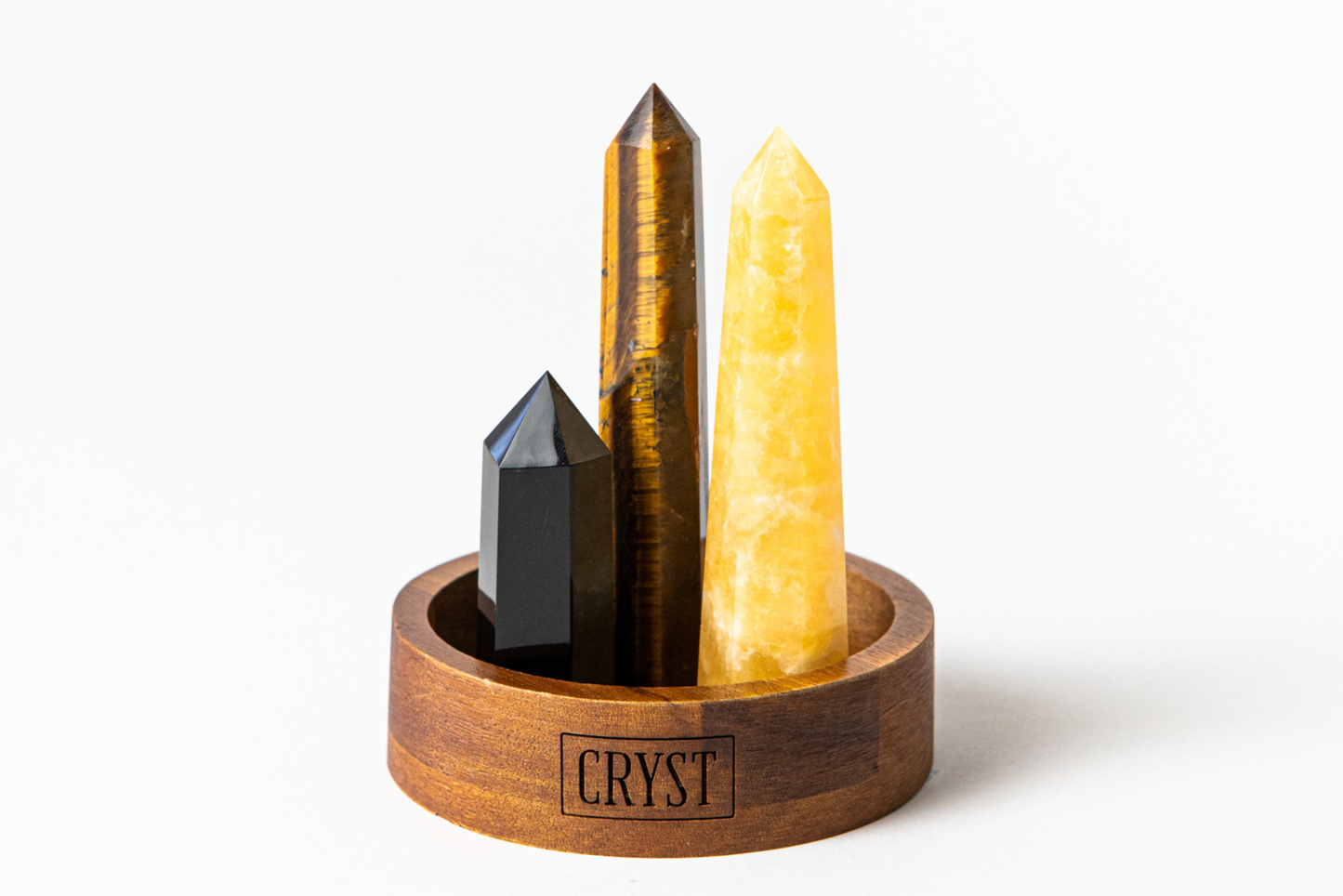 Leo Crystal Trio - Tiger's Eye, Orange Calcite + Onyx-4